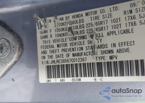 2007 Honda Cr-V Ex from USA, damaged, VIN JHLRE38567C012367